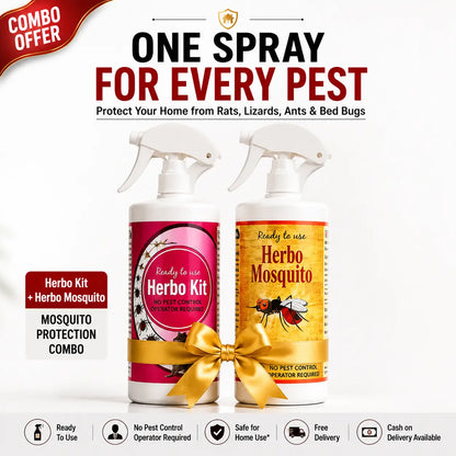 Herbo Kit All-in-One Pest Control Spray Combo | Rat, Lizard, Cockroach, Ant, Bed Bug & Mosquito Protection
