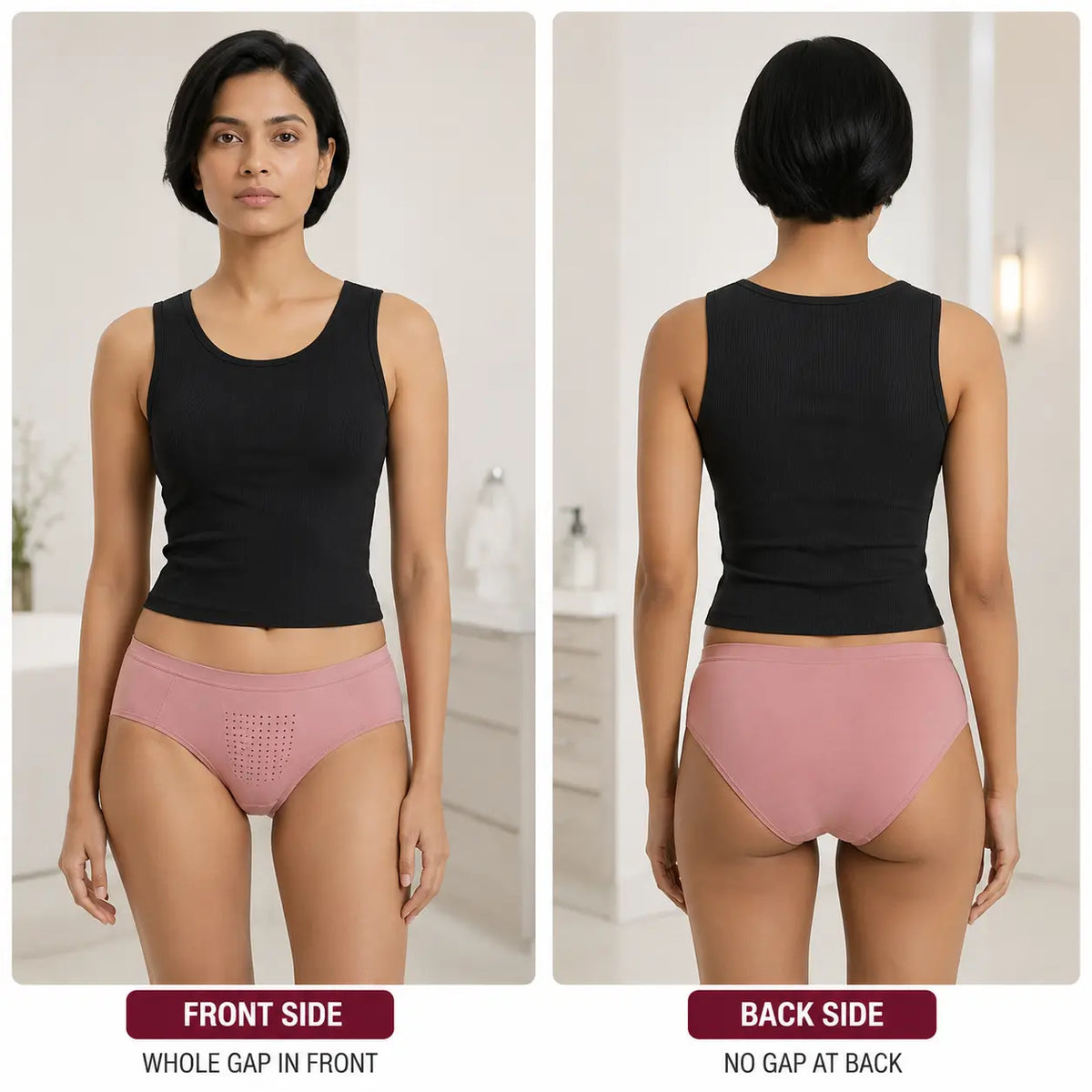 Women’s Stretchable Cotton Breathable Panty with Front Air System – Sweat Absorbing & Itching-Free Comfort