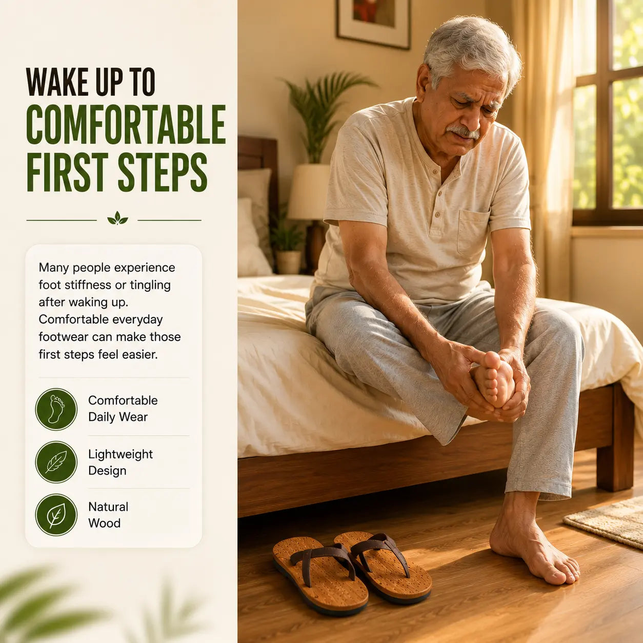 Premium Handcrafted Wooden Slippers for Men & Women | Natural Neem, Jamun & Arjuna Wood