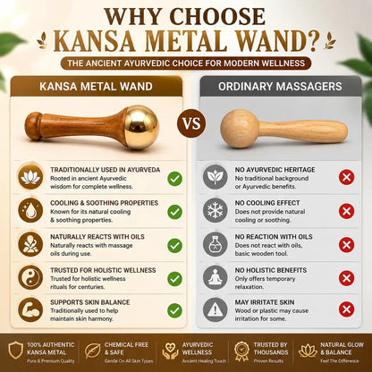 Ayurvedic Kansa Therapy Wand – Face, Body & Foot Massage Tool | Ancient Ayurvedic Wellness for Everyday
