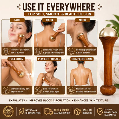 Ayurvedic Kansa Therapy Wand – Face, Body & Foot Massage Tool | Ancient Ayurvedic Wellness for Everyday